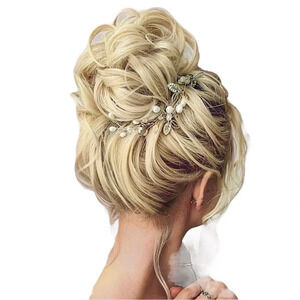 Extra Long  Messy Bun Wrap for Effortless Style Light Golden Blonde